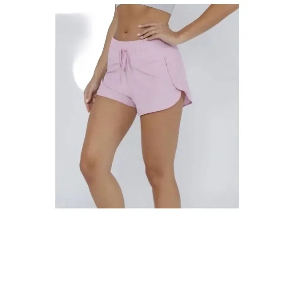 90 Degree Women's Pink Lavender Running‎ Short with Built-In Briefs Gym Sz M New